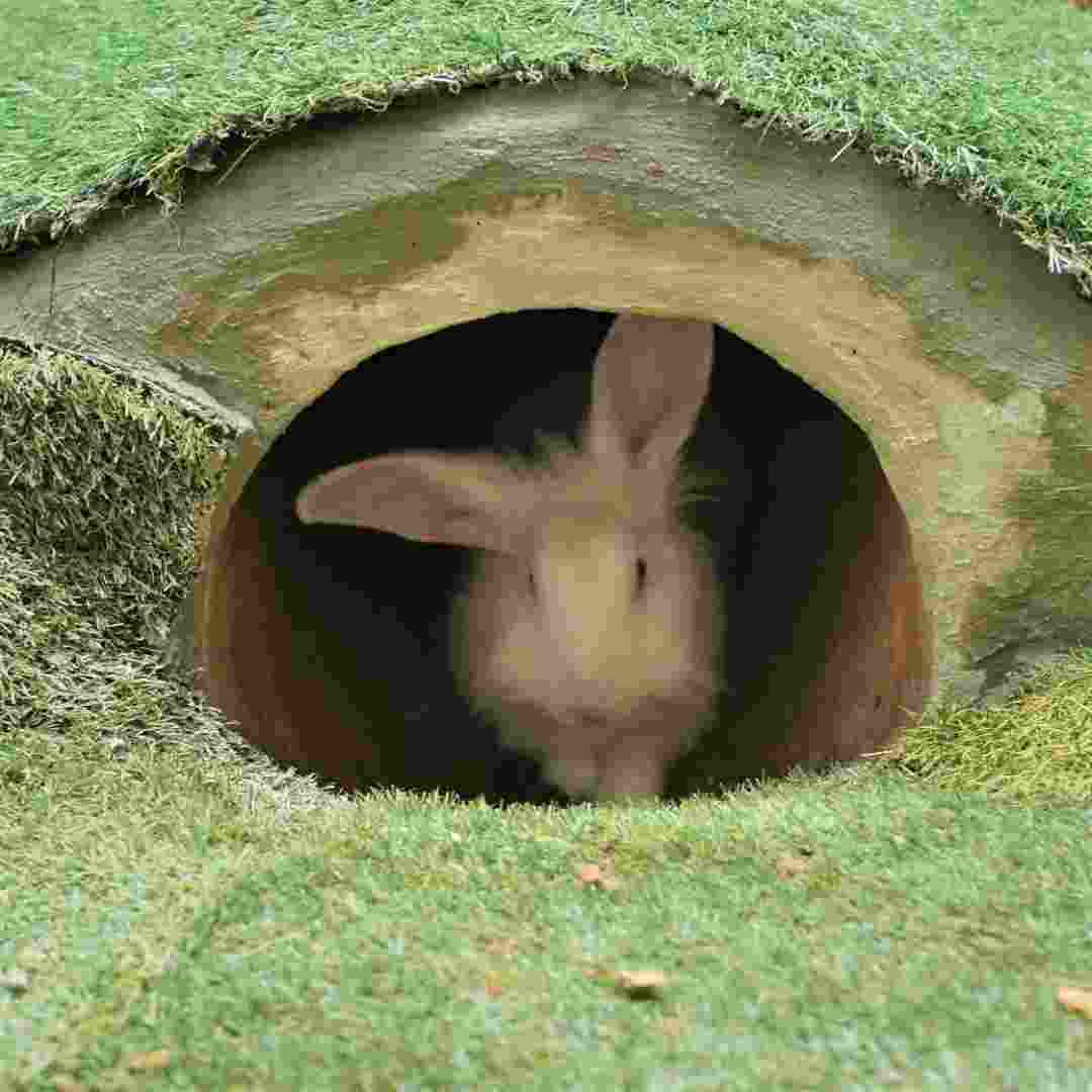 do rabbits make holes